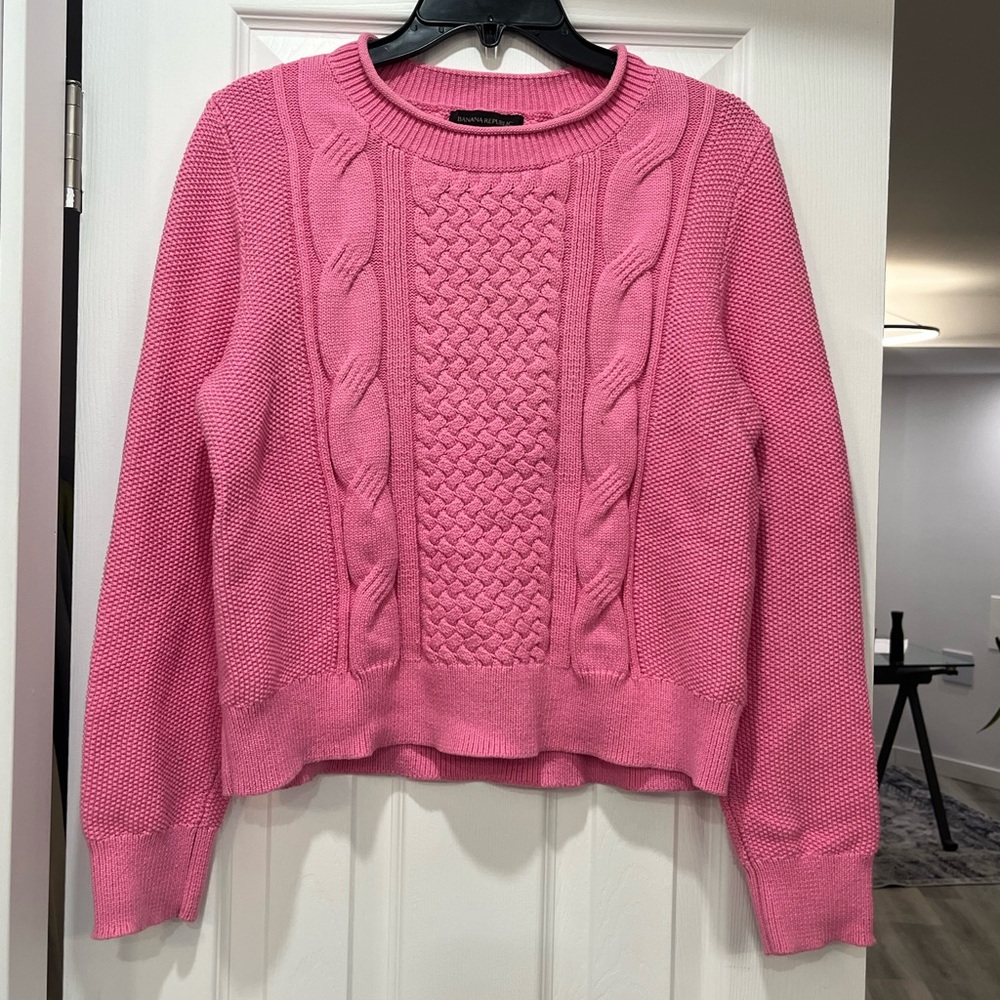Banana Republic Bubblegum Pink Knit Sweater Barbiecore M